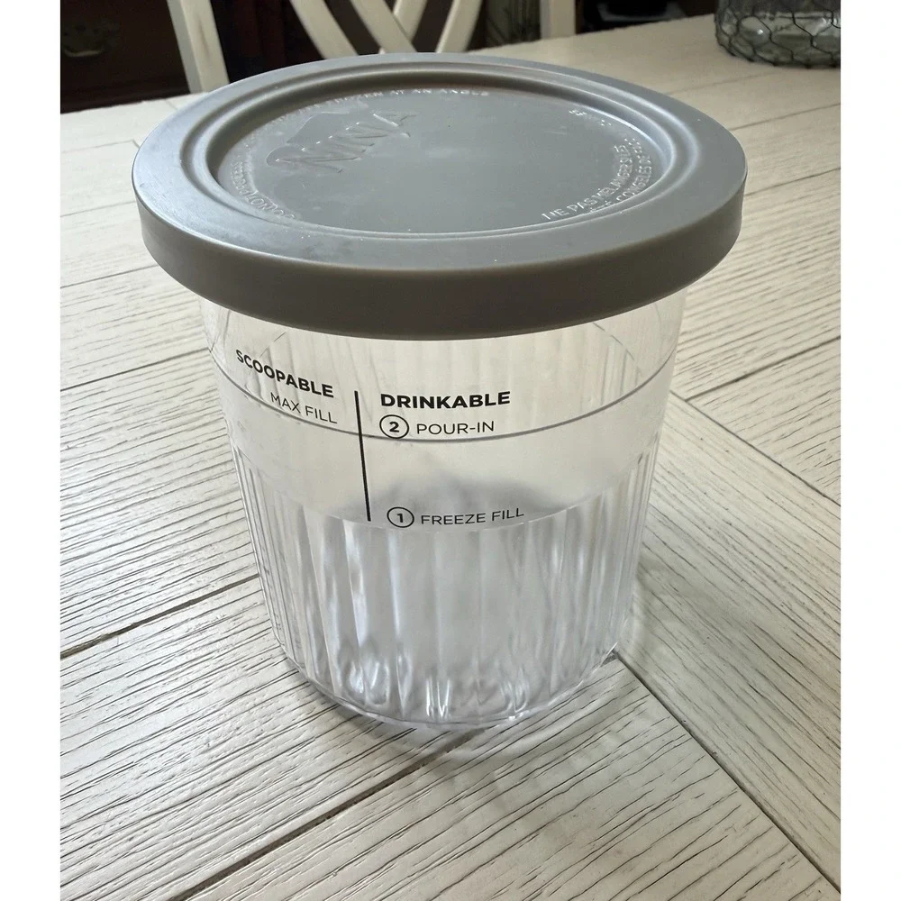 Replacement Ninja CREAMI Deluxe Pint and Lid W/ Gray Lid 24oz NC500 NC501 Series